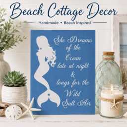 Embrace Your Inner Mermaid Wood Sign-Coastal Wall Decor-Beach Bathroom Decor-Mermaid Bathroom - Handmade Coastal Shelf Decor-Ocean Lover Gift - thumbnail 2