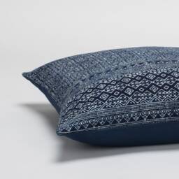 Indigo Batik Throw Pillow Cover, 20x20, Ethnic Hmong Design - thumbnail 4
