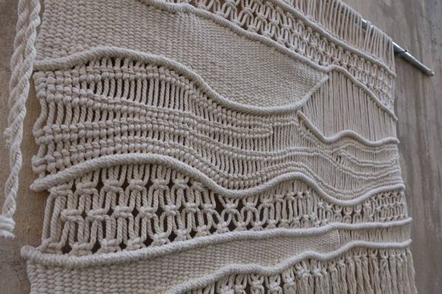 Boho Macrame Headboard Woven Wall Art Decor - 40x40 Inch - image 1