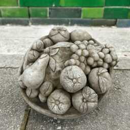 Concrete Fruit Basket Statue Stone Berry Figurine Cement Garden Ornament Rustic Kitchen Decor Outdoor Yard Decoration Handmade Sculpture - thumbnail 4