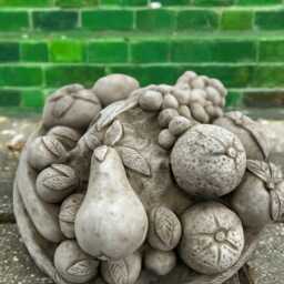 Concrete Fruit Basket Statue Stone Berry Figurine Cement Garden Ornament Rustic Kitchen Decor Outdoor Yard Decoration Handmade Sculpture - thumbnail 3