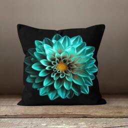 Violet Color Spring Flowers Pillow Case/Decorative Purple Turquoise Throw Top/Summer Trend Cushion Case/Living Room & Patio Decor - thumbnail 3