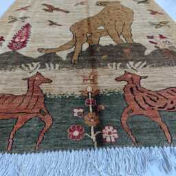 Handwoven Pictorial Wool Rug Afghan Design, 4.8x3.3 Ft - thumbnail 2