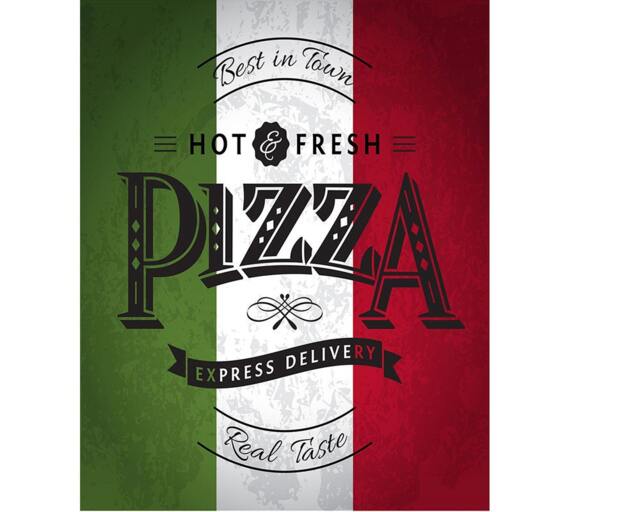 Hot & Fresh Pizza Real Taste Vintage Enamel Metal Tin Sign Wall Plaque