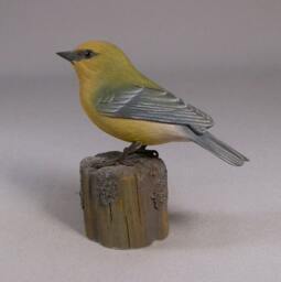 Blue-Winged Warbler Hand Carved Wood Bird - thumbnail 3