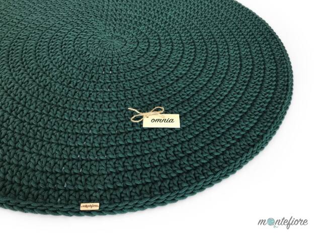 Handmade Crochet Round Rug Braided Cotton Scandinavian Style - image 1