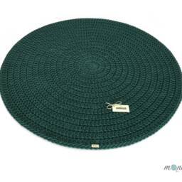 Handmade Crochet Round Rug Braided Cotton Scandinavian Style - thumbnail 3