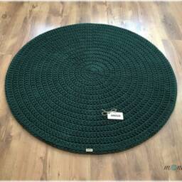 Handmade Crochet Round Rug Braided Cotton Scandinavian Style - thumbnail 2