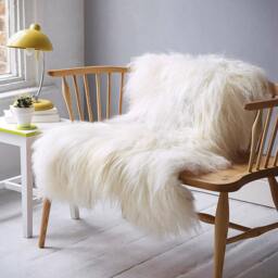 Creamy White Real Icelandic Sheepskin Rug Scandinavian Decor Sofa Throw Chair Cover Natural Sheep Skin Rugs Blanket Fur - thumbnail 2