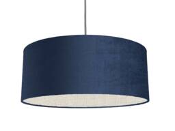 Petrol Blue Velvet Lampshade With Ivory Crocodile Lining - Alligator Luxurious Jungle Tropical - thumbnail 1