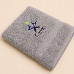 Custom Tennis Towel For Him Embroidered Cotton Gift Player Personalized School Team His & Her