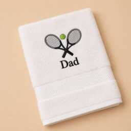 Custom Tennis Towel For Him Embroidered Cotton Gift Player Personalized School Team His & Her - thumbnail 2