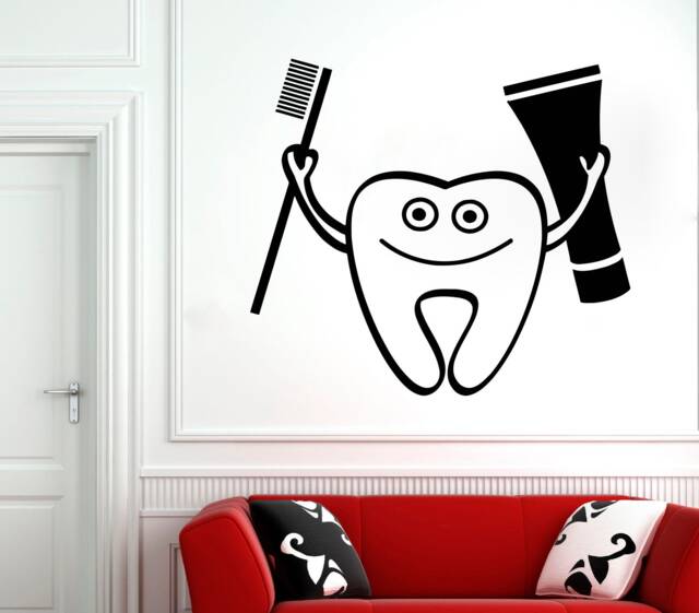 Dental Clinic Wall Decal Tooth Vinyl Sticker, Removable Decor 2989 - image 1