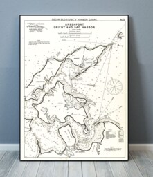 Antique Nautical Chart Print Greenport, Orient & Sag Harbor, Long Island - thumbnail 1