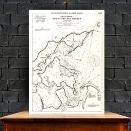 Antique Nautical Chart Print Greenport, Orient & Sag Harbor, Long Island - thumbnail 2