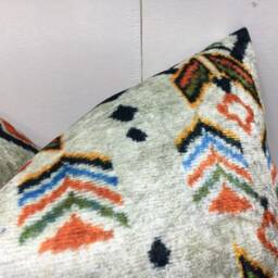 Handwoven Silk Ikat Pillow Cover, Decorative Accent - 16x24 - thumbnail 2