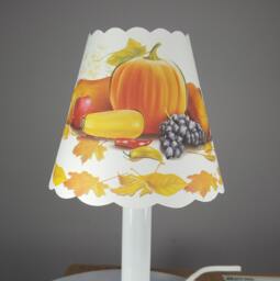 New 3x5x4.5 Cut Thanksgiving, Fall, November Lampshade 100% Recycled Material Candelabra - thumbnail 1