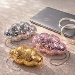 Disco Cloud Mirror Ball Decor - Hanging Mosaic Sparkle Wall Art - thumbnail 2