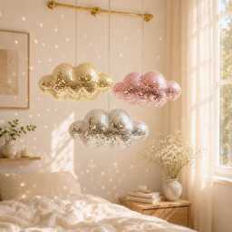 Disco Cloud Mirror Ball Decor - Hanging Mosaic Sparkle Wall Art