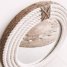 Large 80cm - 31.4Inch Nautical Hampton Elegant Round Rope Mirror Twisted Home Decor Art Beach House Bathroom - thumbnail 2