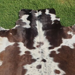 Brown & White Cowhide Rug Tricolour Cow Skin Area Special Leather Handmade Large - thumbnail 3