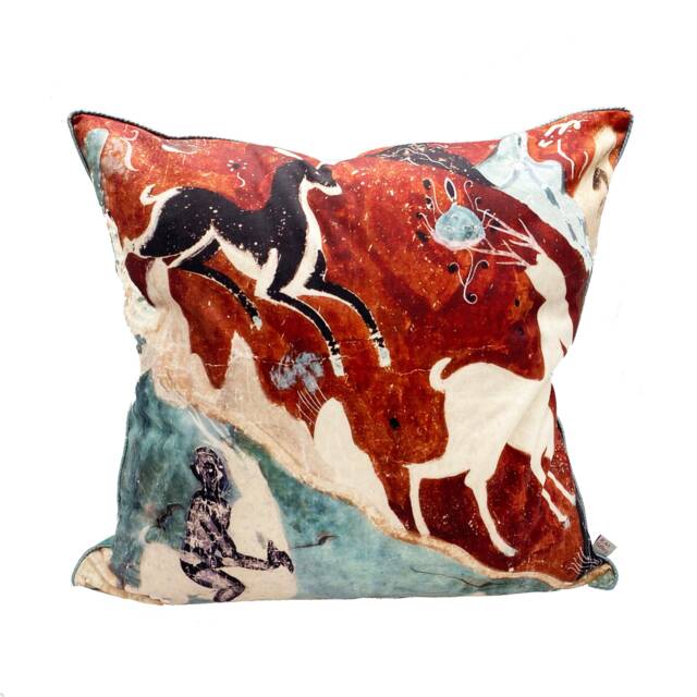 Decorative Pillows, Cushion Cover, Velvet Pillowcase, Throw Pillow, Chinoiserie, Japanese Deer Pillow - image 1