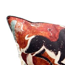 Decorative Pillows, Cushion Cover, Velvet Pillowcase, Throw Pillow, Chinoiserie, Japanese Deer Pillow - thumbnail 2