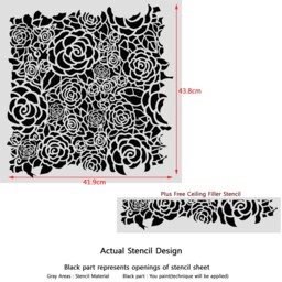 Wall Lace Roses Decorative Stencil Calla For Home Painting Decorating Diy Decor - thumbnail 3