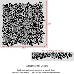 Wall Lace Roses Decorative Stencil Calla For Home Painting Decorating Diy Decor - thumbnail 2