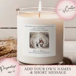 Personalised Wedding Anniversary Candle, Wedding Gift, Personalised Candle For Wife, Custom Mum & Dad - thumbnail 1