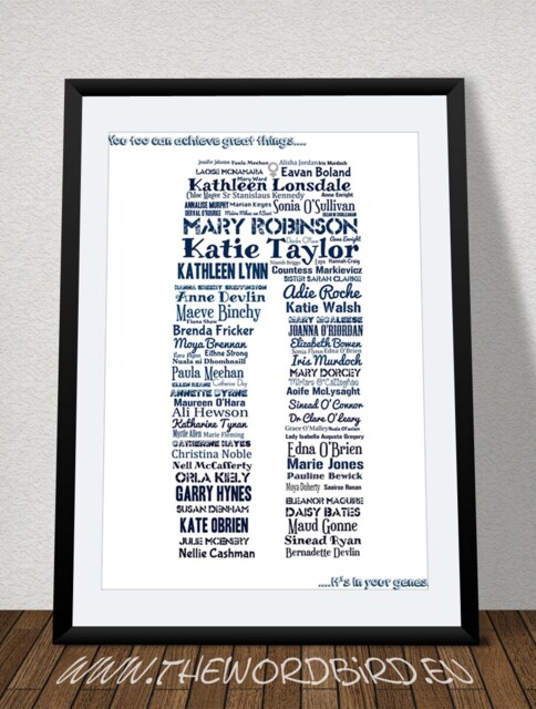 Irish Women A3 Print Word Art Poster By The Bird - image 1