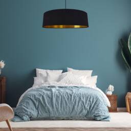 Extra Large Black Velvet Lampshade With Gold Lining - thumbnail 2