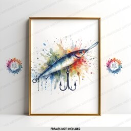 Fishing Lure Wall Art - Set Of 3 Fisherman Prints - Gifts For Men Line Drawing Angler Illustration Angling Gift - thumbnail 3