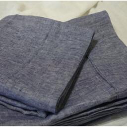 Denim Blue Chambray Linen Sheets Set In, Sheets, Bedding Handmade in Natural Linen - thumbnail 4