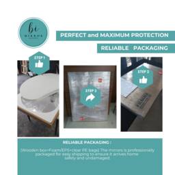 Asymmetrical Gold Frame Mirror Modern Home Decor, Irregular Bathroom & Vanity Mirror - thumbnail 4