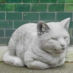 Concrete Cat Sculpture Garden Kitty Ornament Outdoor Animal Figurine Patio Kitten Statue Cement Pet Memorial Decoration Cat Lover Gift - thumbnail 1