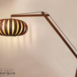 Floor Lamp From Wood. Modern Arch Design. Mahogany, Plywood & Baltic Birch - thumbnail 3