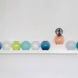 Hand Blown Glass Globe Wall Sconce - Colored Lighting - thumbnail 2