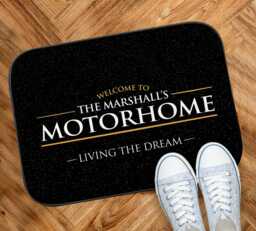 Personalised Motorhome Mat - Campervan Door Mat Black 44cm X 32cm Sc103 Van Life - thumbnail 1