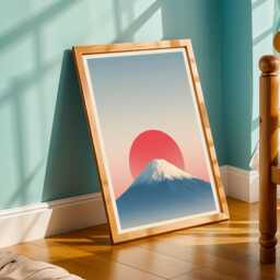 Mount Fuji Wall Art Japanese Sunrise Print Japandi Decor Japan Poster For Living Room Bedroom Office Zen Home Minimalist Gift - thumbnail 3