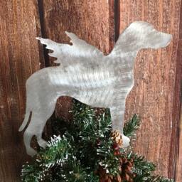 Rhodesian Ridgeback, Angel Dog Tree Topper, Holiday Decoration, Wreath Christmas, Aluminum, Stars - thumbnail 2