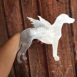 Rhodesian Ridgeback, Angel Dog Tree Topper, Holiday Decoration, Wreath Christmas, Aluminum, Stars - thumbnail 3