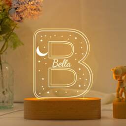 Personalized Initial Name Lamp, Baby Night Light, Baby Birth Gift, Nursery Decor, Christening Gift, Baby Birthday Gift, Gift For Kids