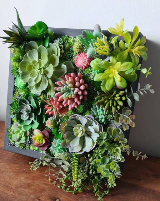 Faux Succulent 3D Wall Art Rustic Wood Framed Botanical Decor For Home & Business - image 1