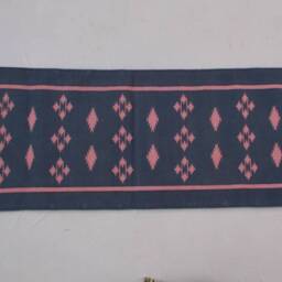 2x6 Cotton Blue & Pink Rug Dhurrie - Hand Woven Runner - thumbnail 2