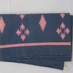 2x6 Cotton Blue & Pink Rug Dhurrie - Hand Woven Runner - thumbnail 4