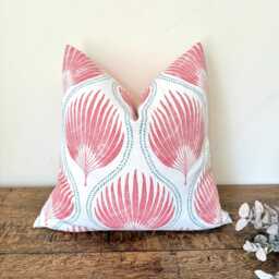 1711. Penelope Strawberry Red Handmade 100% Cotton Cushion Cover, Various Sizes - thumbnail 2