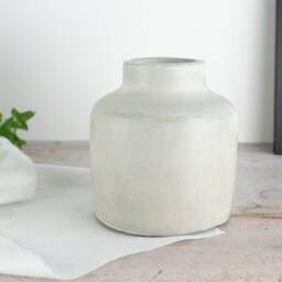Large Round Concrete Vase - Heavy-Duty Statement Piece For Faux Or Dried Flowers - thumbnail 2