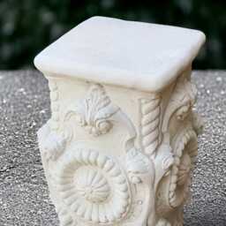 Massive Pedestal Sculpture Stone Stand Figurine Outdoor Column Handmade Front Door Decoration Yard Art Column Lover Gift - thumbnail 4