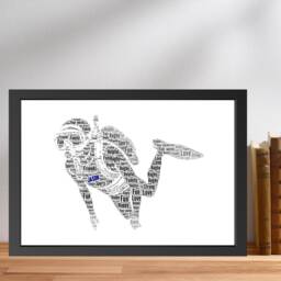 Personalised Diver Word Art Print Gift, Custom Underwater Diving Cloud Wall Art, Scuba Gifts For Him & Her - thumbnail 1
